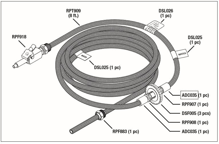 (image for) Cavitron® WATER SUPPLY HOSE ASSEMBLY (BRAIDED)