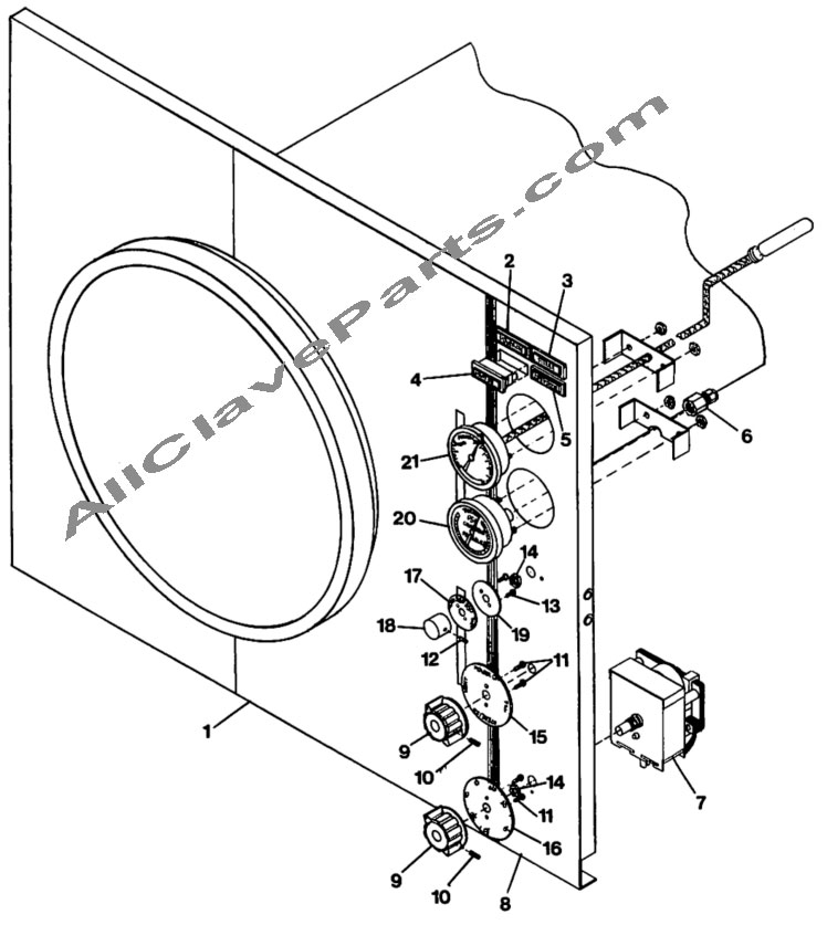 (image for) Magnaclave Front Frame & Control Panel Parts List & Diagram