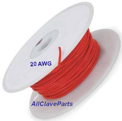 (image for) AUTOCLAVE HIGH TEMPERATURE WIRE (RED) 20 AWG