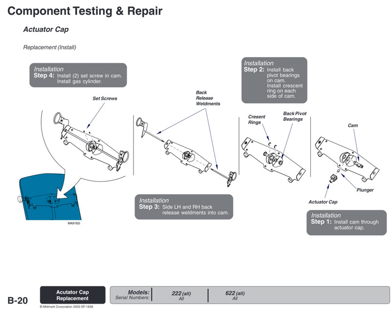 How To Install the Actuator Cap on the Midmark/Ritter 222 Exam Table