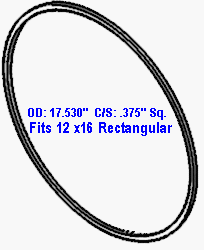 (image for) 16" Small-Gravity Stage III DOOR GASKET (Rectangular Door Seal)