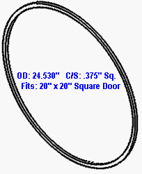 20" Small-Vacumatic Stage II DOOR GASKET (20" Square Door Seal)