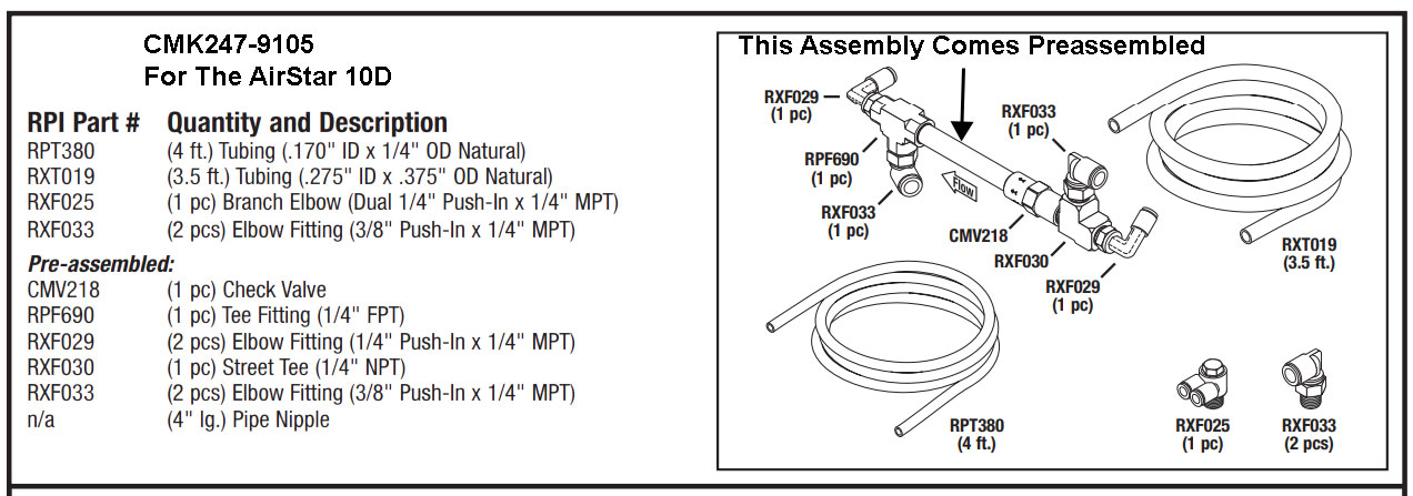 (image for) AirStar 10D CHECK VALVE UPGRADE KIT