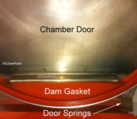 Here is where the door springs are located on the Midmark M9 Autoclave