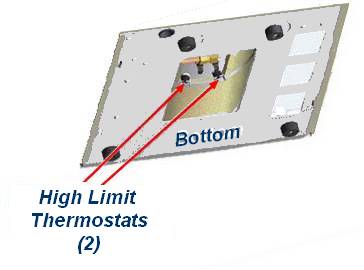 Midmark M9 & M11 High Limit Thermostat Location