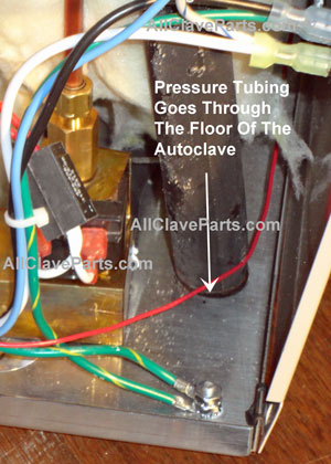 The tubing from the Safety Valve Goes Through The Floor of the Autoclave