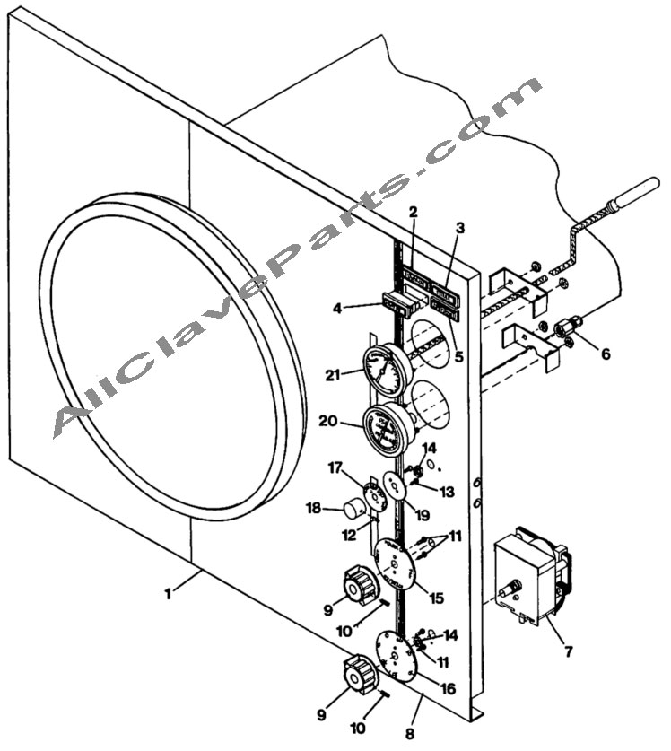 Front Frame & Control Parts List & Diagram