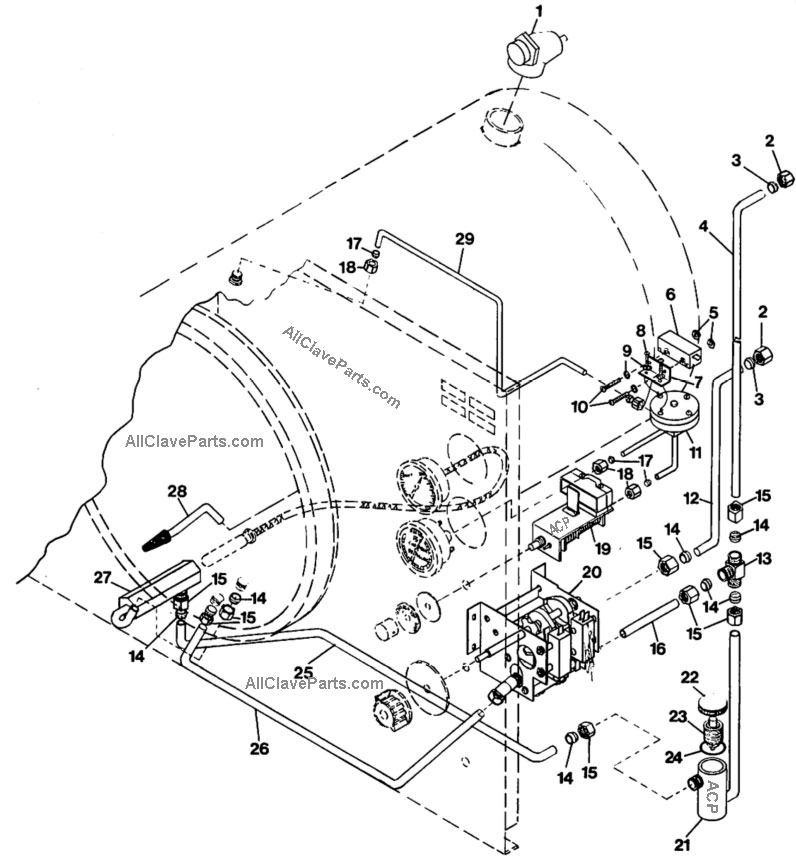 Magnaclave Fittings, Tubing & Safety Valve Diagram