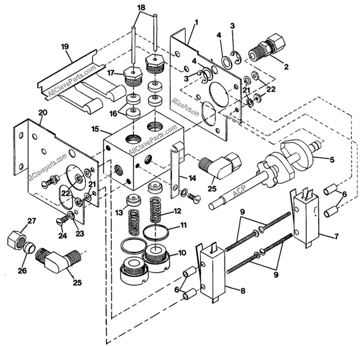(image for) Magnaclave Main Valve Assembly Parts List & Diagram