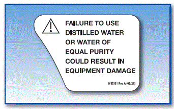 (image for) Midmark M9 DECAL (DISTILLED WATER)