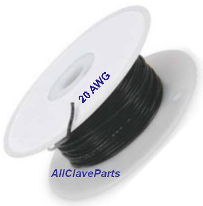 (image for) AUTOCLAVE HIGH TEMPERATURE WIRE (BLACK) 20 AWG